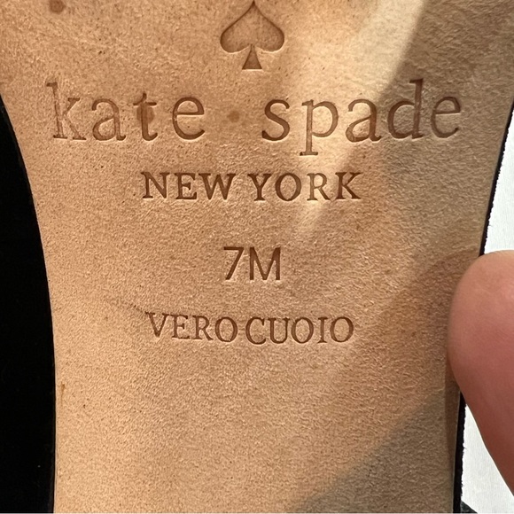 Kate Spade Oasis Black Suede Embroidered Block Heel Sandals - Picture 7 of 8